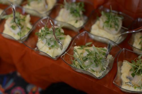 El Salvador themed dessert table strung with lights