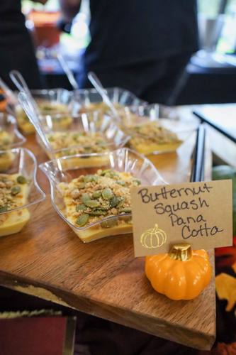Butternut squash panna cotta with a spiced pepita crumble